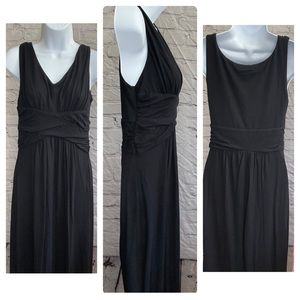 MP - EUC Ann Taylor Petite Jersey Draped Maxi Dress - Style #309257 - Black